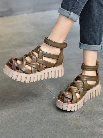 Casual Hollow Gladiator Shoes Platform Sandals