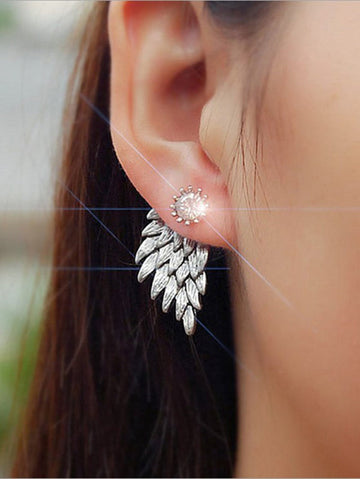 Original Rhinestone Wings Shape Earrings