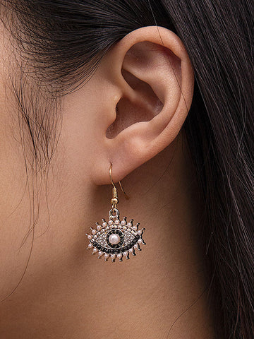 Contrast Color Eye Shape Earrings Accessories Drop Earrings