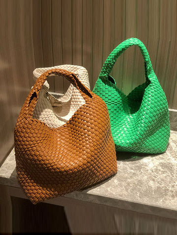 Solid Color Woven Handbags Bags