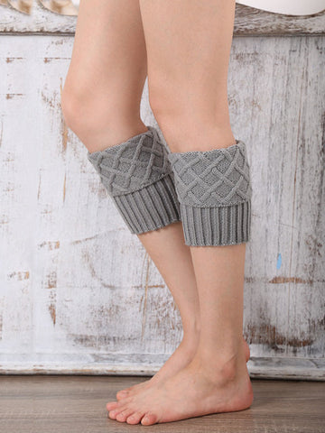 Original Creation Keep Warm Jacquard Solid Color Leg Warmers Accessories