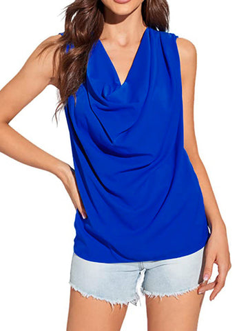 Solid Color Loose Sleeveless V-Neck Vest Top