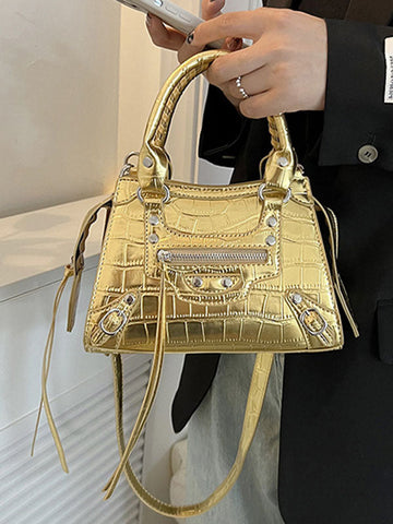 Crocodile Pattern Zipper Handbags