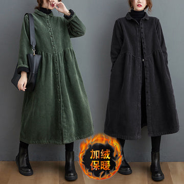 Corduroy Dress | Casual Dress | Fleece-lined Dress