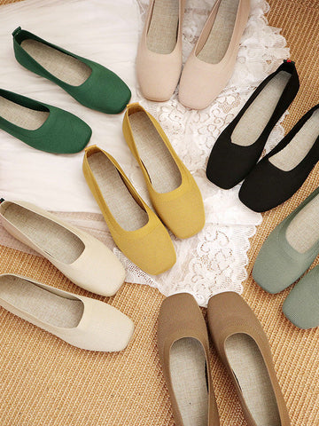 Breathable Solid Color Flat Shoes