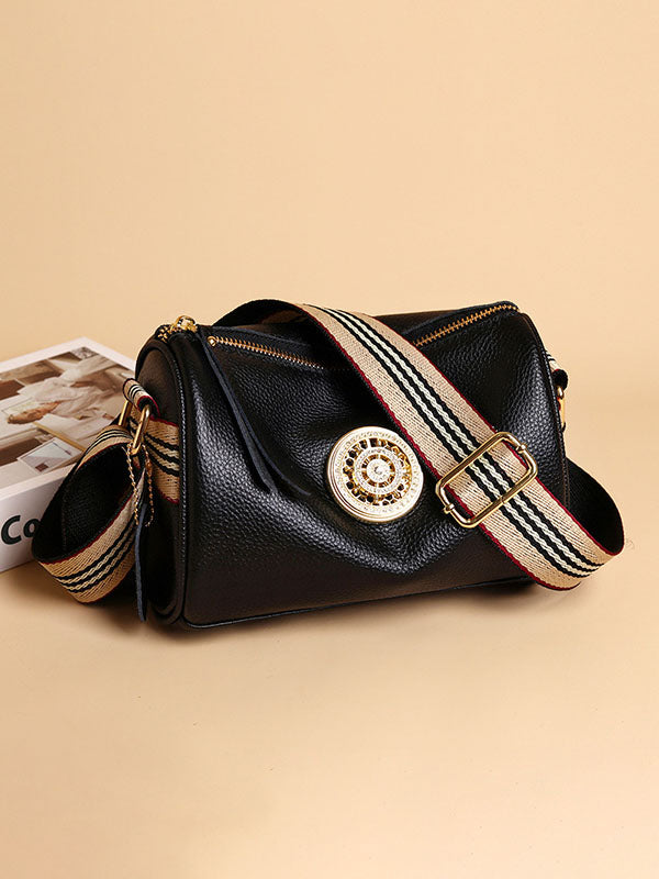 Contrast Color Rhinestone Zipper Crossbody Bags