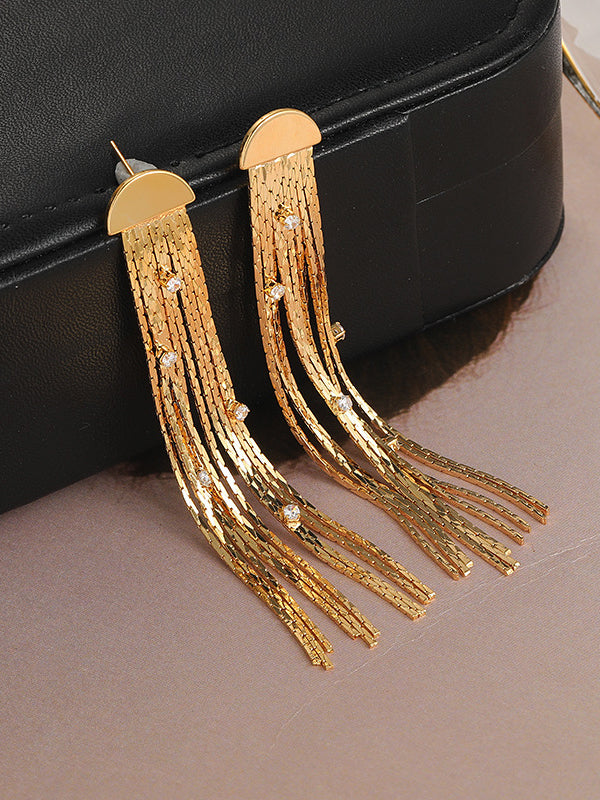 Rhinestone Tasseled Earrings Accessories Eardrop