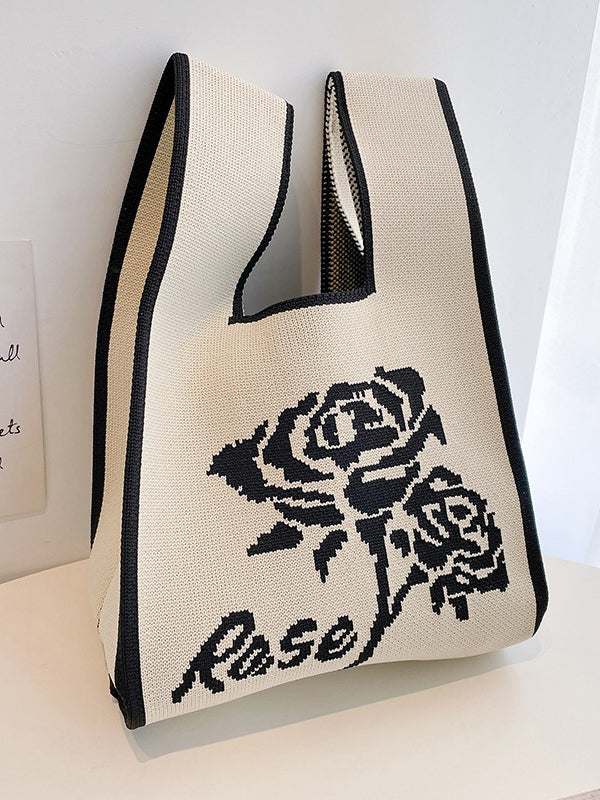 Floral Woven Handbag Bags