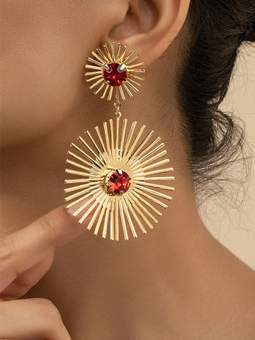 Color-Block Sun Flower Ear-Ring