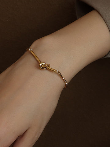 Simple Gold Silver Solid Color Chain Bracelet Accessories