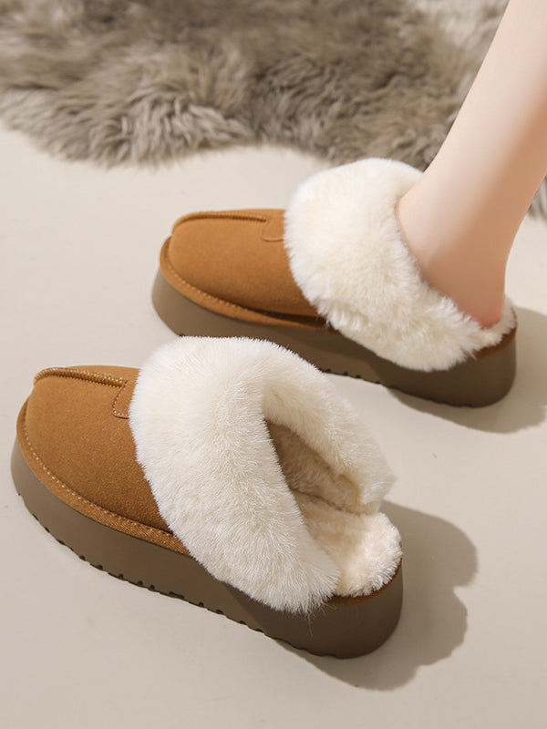 Round-Toe Split-Joint Slippers Platform Shoes