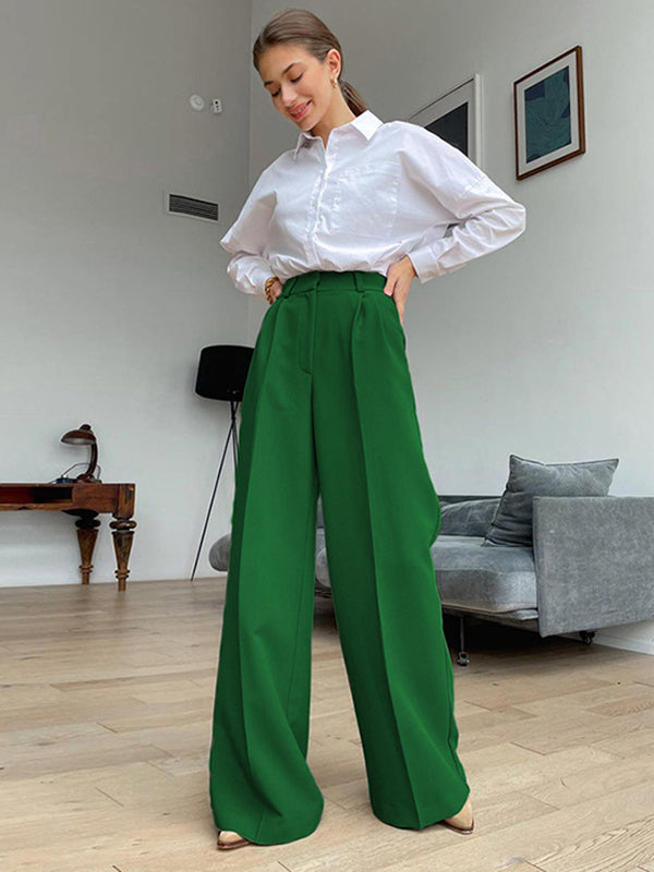 Casual Simple Solid Color Wide Legs Blazer Pants