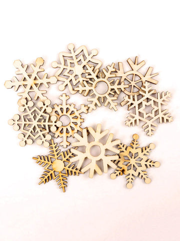 Hollow Christmas Snowflake Wood Piece For DIY Craft