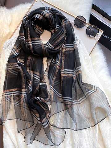 Personality Warm Striped Plaid Scarf