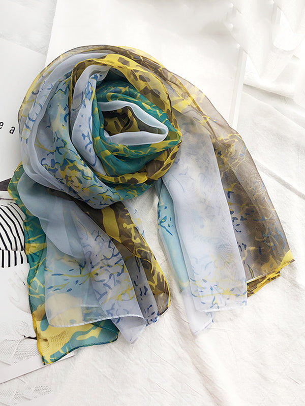 Printed See-Through Sun-Protection Shawl&Scarf