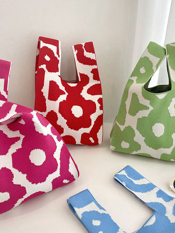 Floral Printed Woven Handbag Bags Accessories