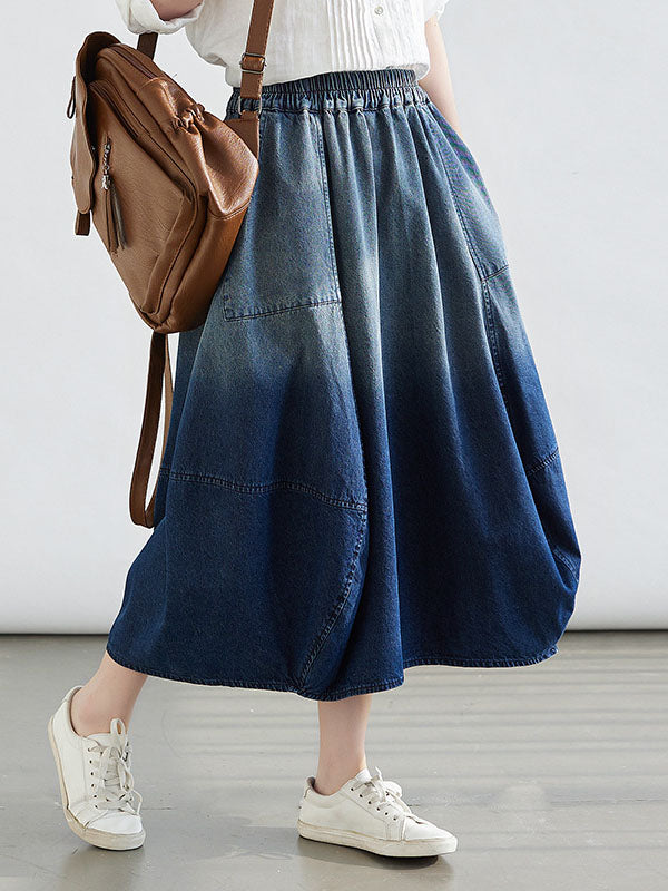 Elasticity Gradient Loose Skirts