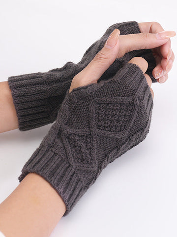 Simple 9 Colors Jacquard Knitting Gloves