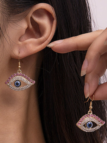 Contrast Color Eye Shape Earrings Accessories Drop Earrings