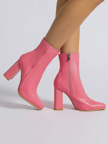 Pointed-Toe Split-Joint Zipper Pumps Boots