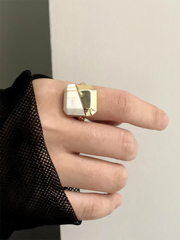 Original Chic Contrast Color Geometric Rings Accessories