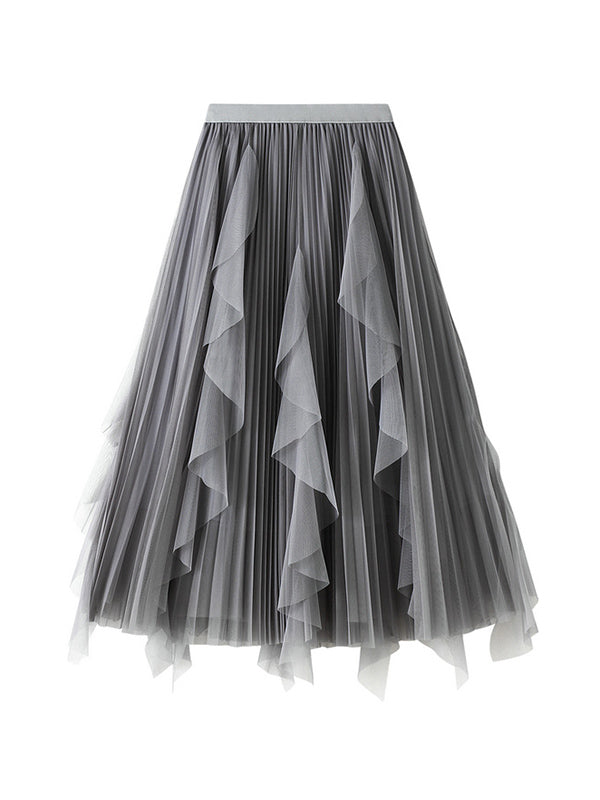 Original Stylish 7 Colors Falbala Gauze Skirt