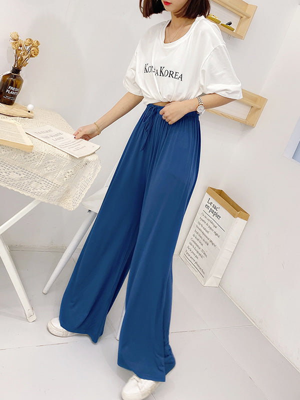 Solid Color Loose Modal Wide-Leg Casual Pants