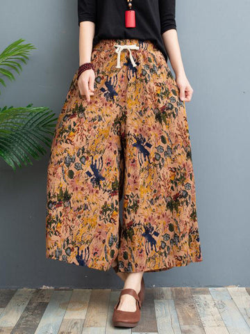 Original Creation Loose Wide Leg Printed Casual Pants Bottoms