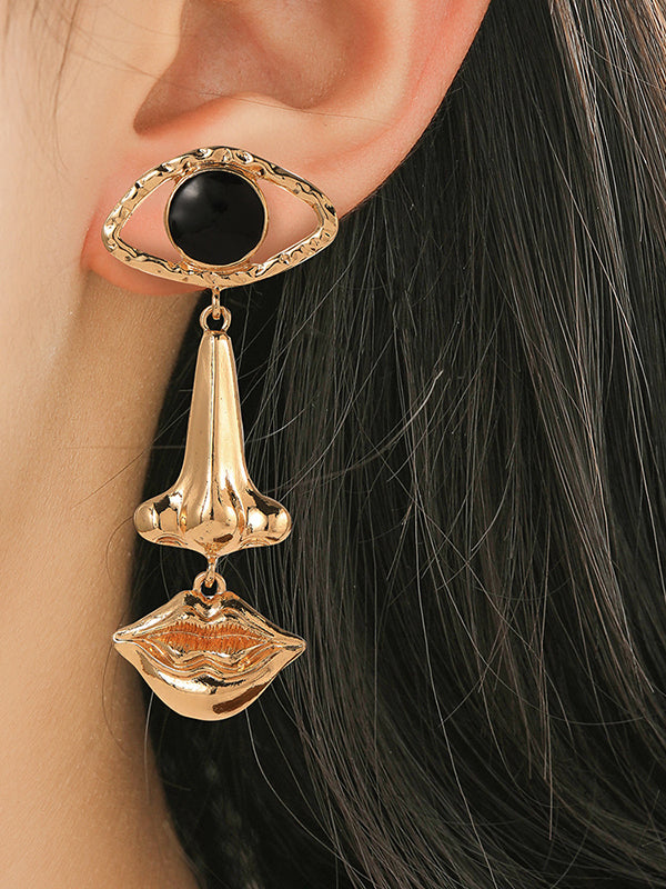 Contrast Color Geometric Earrings Accessories Drop Earrings