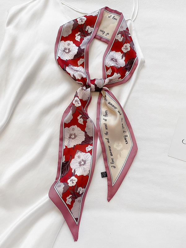 Urban Silk Imitation Letter Floral Printed Scarf