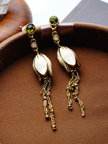 Flower Shape Tasseled Earrings Accessories