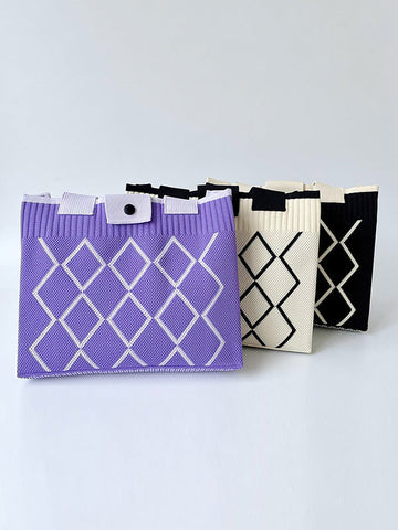 Plaid Pleated Woven Handbags Bags