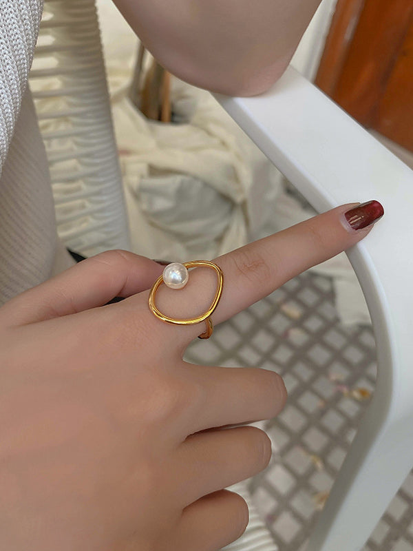 Hollow Pearl Rings Accessories