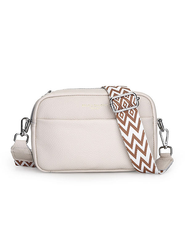 Letter Print Printed Solid Color Zipper Crossbody Bags