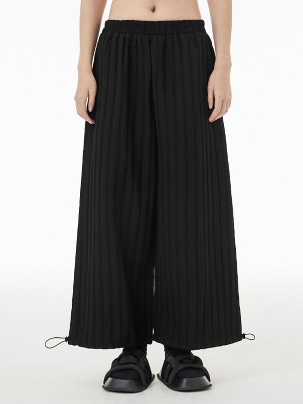 Ninth Pants Drawstring Striped  Wide Leg  Pants Bottoms