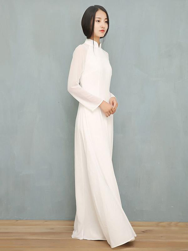 Split-side Long Ao Dai Cheongsam Dress