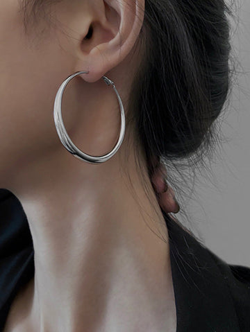 Geometric Solid Color Hood Earrings Accessories