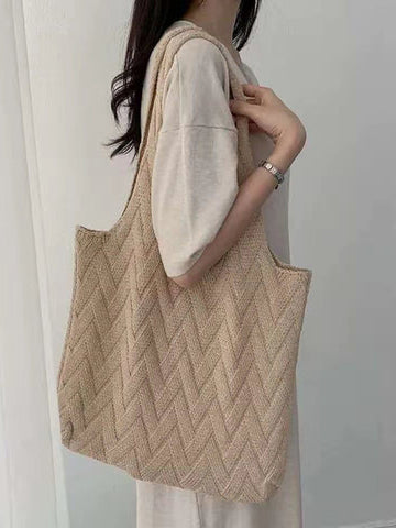 Casual Weave Solid Color Bags Accessories