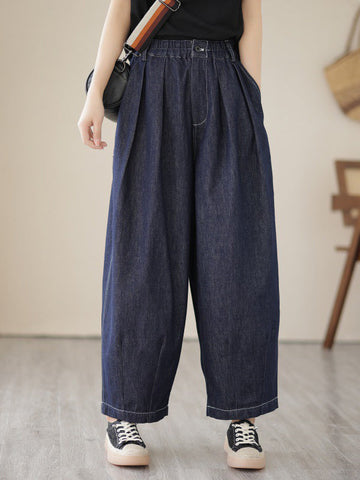 Elastics Loose Jean Pants Bottoms