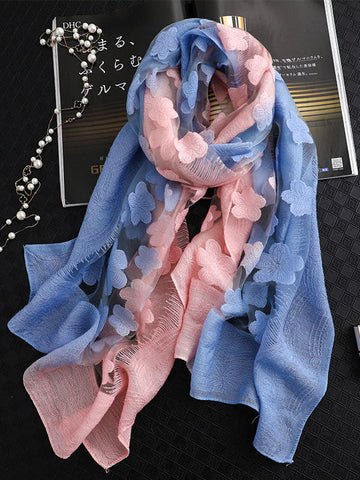 Original Floral Sun-Protection Silk Scarf