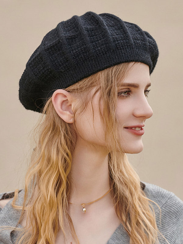 Stylish Knitting Solid Color Beret Hat