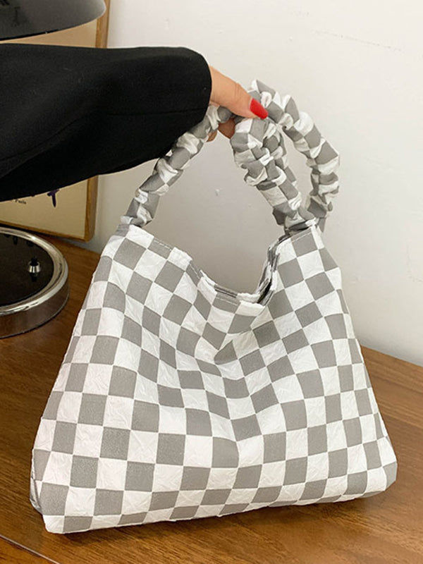 Checkerboard Pleated Handbags Bags