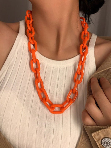 Simple Punk Solid Color Geometric Necklaces