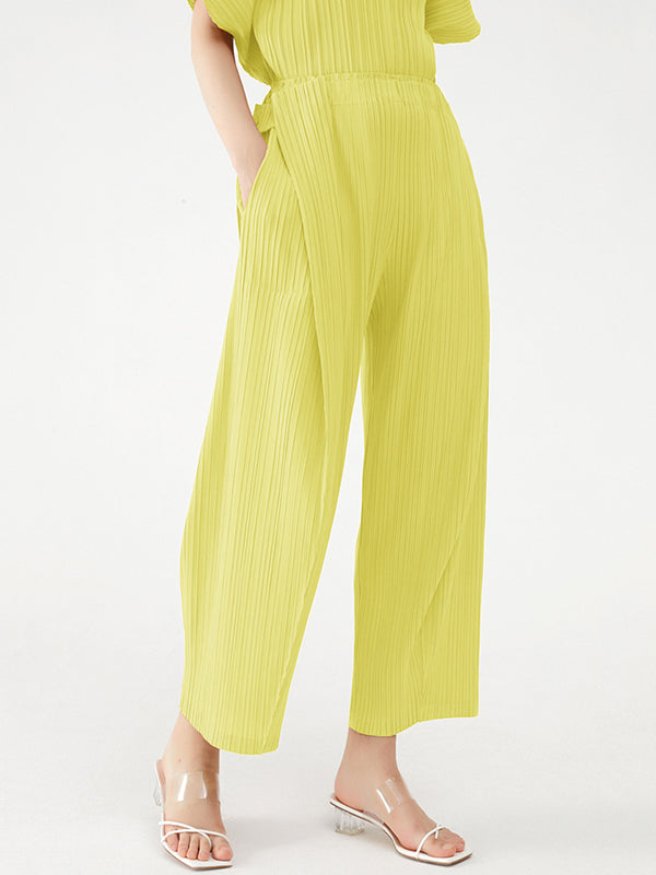 Urban Loose Pleated Wide Leg Elasticity Harem Pants