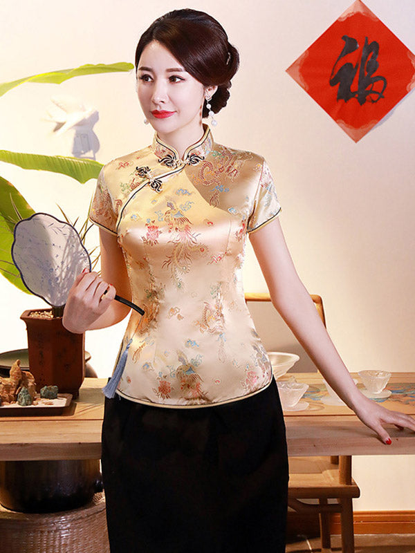 Vintage Plum Blossom Cheongsams Tops