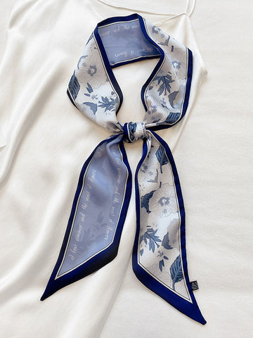 Urban Silk Imitation Letter Floral Printed Scarf