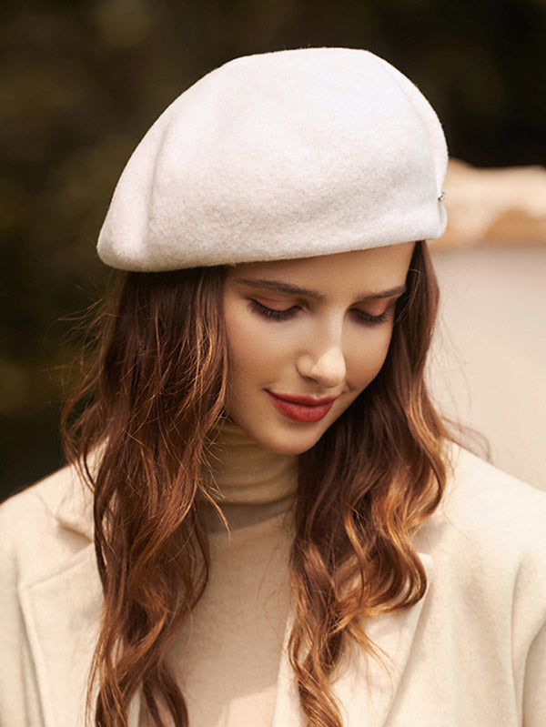 Vintage Wool Solid Color Beret Hat