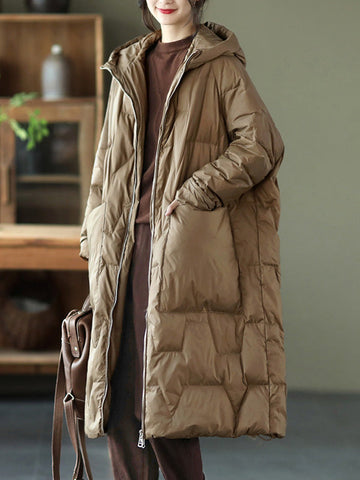 Vintage Loose Keep Warm Hooded Down Coat