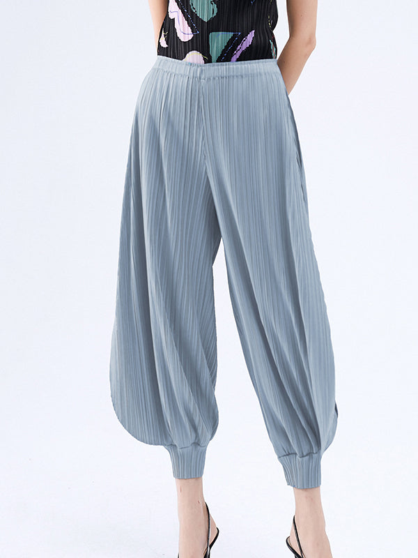 Simple Loose Solid Color Casual Harem Pants Bottoms