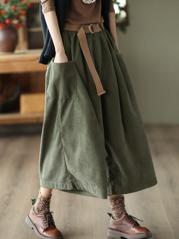 Vintage Wide Leg Loose Elasticity Solid Color Casual Pants Bottoms